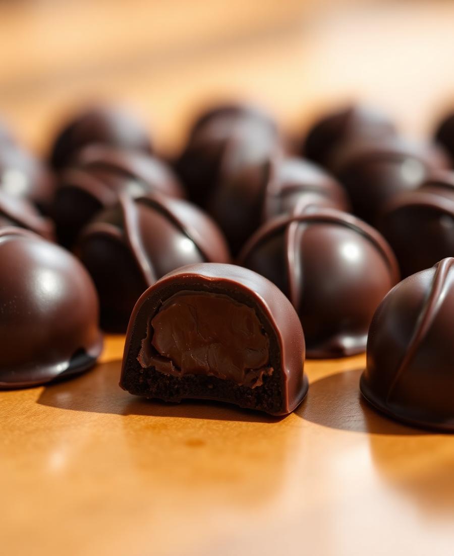 Bombons artesanais de chocolate