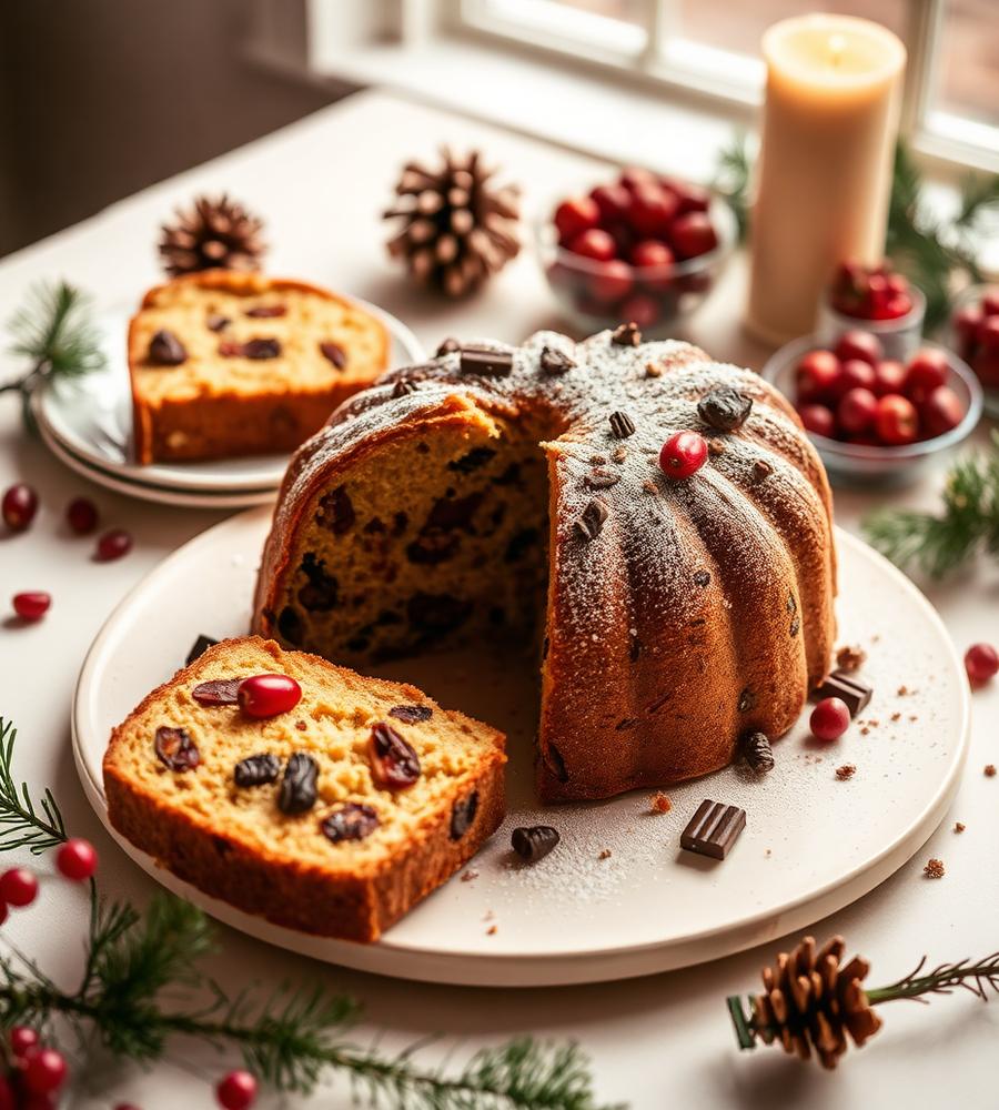 Bolo de datas comemorativas com frutas secas